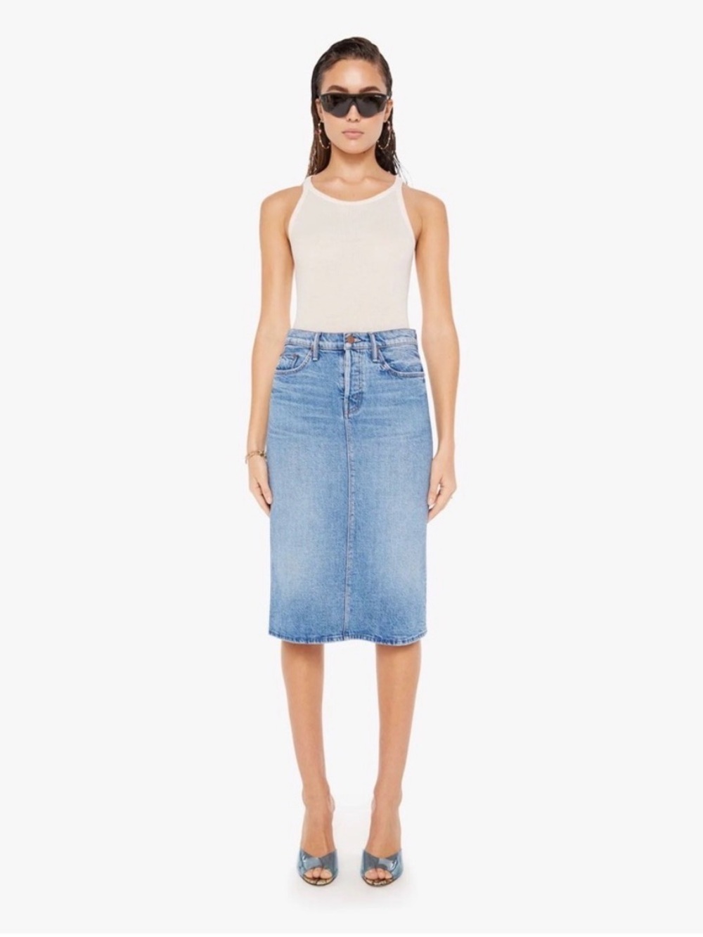 MOTHER Denim Midi Skirt